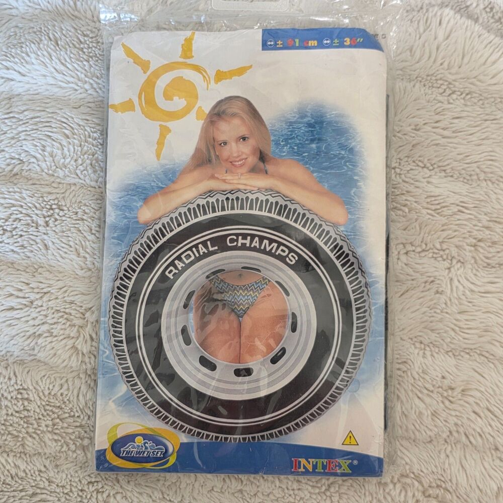 Vintage 2001 Intex Wet Set Radial Champs 36" Pool Inner Tube Float Y2K NWT
